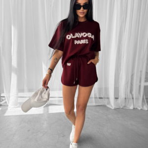 Komplet Damski Cozy Burgund